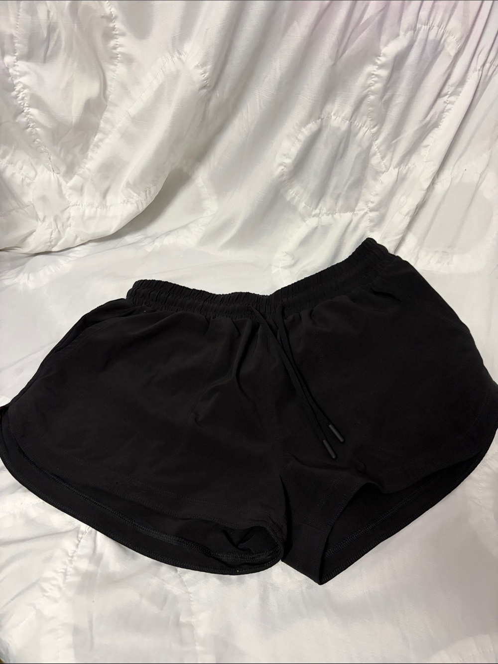Prana Black Elastic-Waist Athletic Shorts